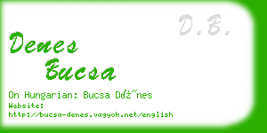 denes bucsa business card